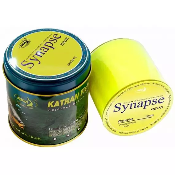 Волосінь Katran Synapse Neon 300m (neon-yellow) 0.255mm 11.55lb/5.24kg, фото 